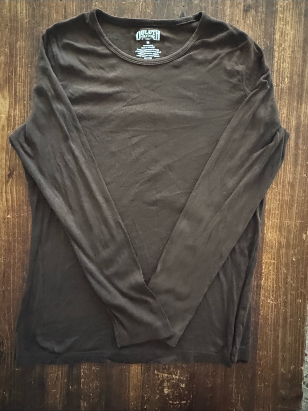 Duluth Trading Co Long Sleeve Crewneck Shirt - Dark Brown